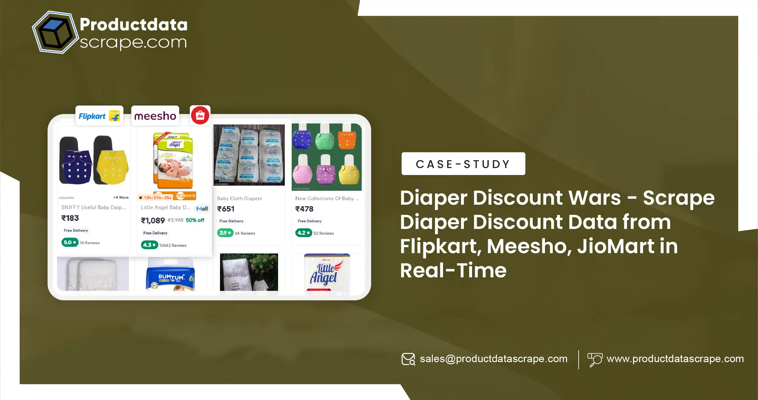Diaper Discount Wars - Scrape Diaper Discount Data from Flipkart, Meesho, JioMart in Real-Time